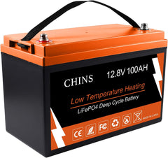 Smart Lithium-Iron Phosphate Battery 12V 100Ah w/ Self-Heating Function for RV, Solar, Marine, and Off-grid Applications
